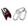 thumbnail image 3 of DYNWAVECA 22 KN Single Rope Pulley Block, Single Pulley with Fixed Side Plate, Pulleys for Cave Camps, Pulleys Made of High-strength Aluminum Alloy with Hook, 3 of 9