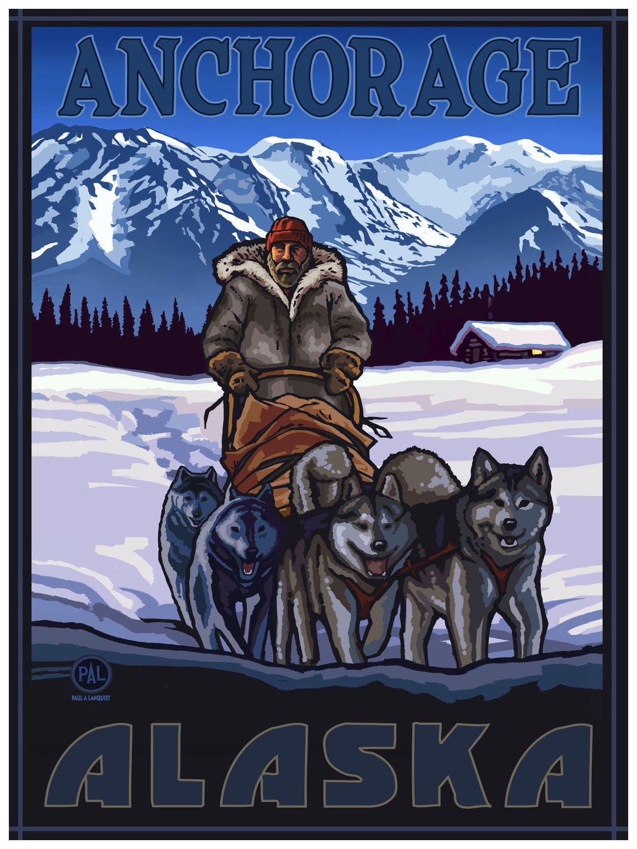Anchorage Alaska Giclee Art Print Poster by Paul A. Lanquist (18" x 24
