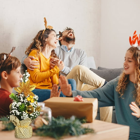 Jacenvly Christmas Tree Mini Christmas Tree Christmas Tree Christmas Day Decorations Exquisite Decoration Small Tree with Decorations Christmas Decorations