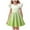 Green, variant on Ashirexll Girls Summer Dress, Girls Dresses Size 10-12, Summer Ruffle Short Sleeve Round Neck Dress for Kids Casual A-Line Gradient Color Dress