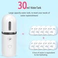 thumbnail image 4 of Water Mist Sprayer USB Handheld Atomizer 30ml Moisturizing Portable 5 1 2 Steamer Skin Care Beauty Instrument, White, Type 1, 4 of 8