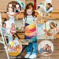 thumbnail image 6 of Colorful Tie Dye Mountain Pattern Kids Aprons for Girls and Boys,Adjustable Neck Strap Toddler Aprons for Kids Cooking Baking, 6 of 6