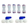 thumbnail image 1 of Lemoy Válvula De Retención De Conexión Rápida Recta De Ajuste A Presión De Tubo De 1/4" Para Sistema De Ósmosis Inversa De Agua Ro (Paquete De 5) (Paquete De 5+2 Válvulas De Bola), 1 of 3