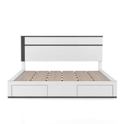 FOA Misti 3-Piece White Wood Storage Bedroom Set - Queen + 2 Nightstands