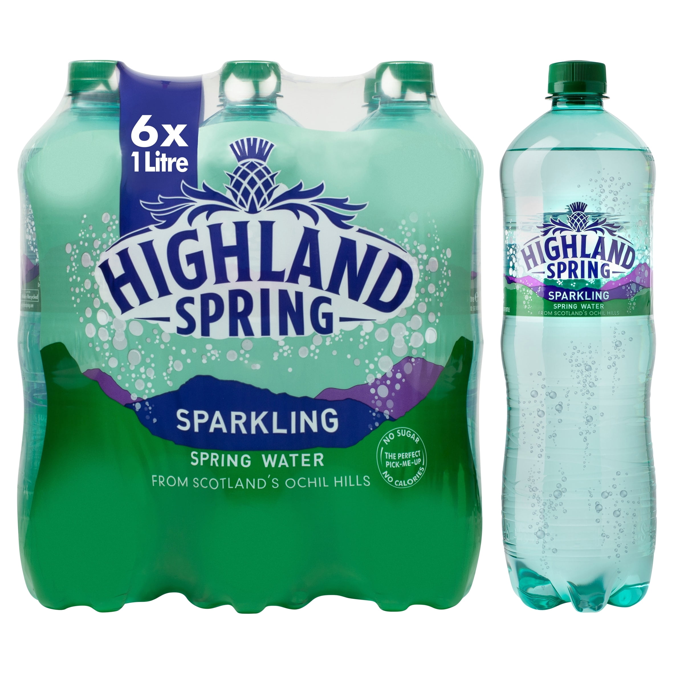 Highland Spring Sparkling Water 6 X 1L, Imported from Britain