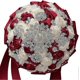 thumbnail image 1 of ZHAOCHENG Broche hecho a mano, ramo de novia, rosas de satén para novia, flores, cuentas de diamantes de imitación, ramo de boda, ramo artificial, ramo de rosas, decoración, 1 of 1