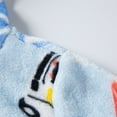 thumbnail image 5 of Odeerbi Toddler Boys Girls Flannel Bathrobes Kids Soft Hooded Sleepwear Cartoon Print Night-robe Kids Flannel Hooded Bathrobe Toddler Plush Robes With Belt Light Blue 2 Years, 5 of 8