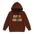 thumbnail image 3 of UACY Kids Fifth Grade Pullover Hoodie Colorful Letter Graphic Boys Girls Long Sleeve Hooded Sweatshirt (Brown, 9-10 Years), 3 of 5
