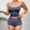 Blue, variant on Women Pajama Sets Fashion Solid Color Cami Pajamas Sets Casual Crew Neck Sleeveless Sleepwear with Shorts Summer Pajamas