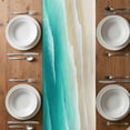 thumbnail image 4 of Table Runner 36 Inches Long for Kitchen Dining, Ombre Turquoise Ocean Dresser Scarf Farmhouse, Dining Table Decorations for Wedding/Parties, Gradient Coastal Beach Waves Summer 13 x 36 In, 4 of 8