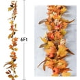 thumbnail image 5 of Vlemua Pumpkin Fall Garland Maple Leaves, 6ft Hanging Vine Maple Garland Artificial Autumn Foliage Garland Thanksgiving Decor for Home Wedding Fireplace Party Christmas (Yellow&Brown), 5 of 14
