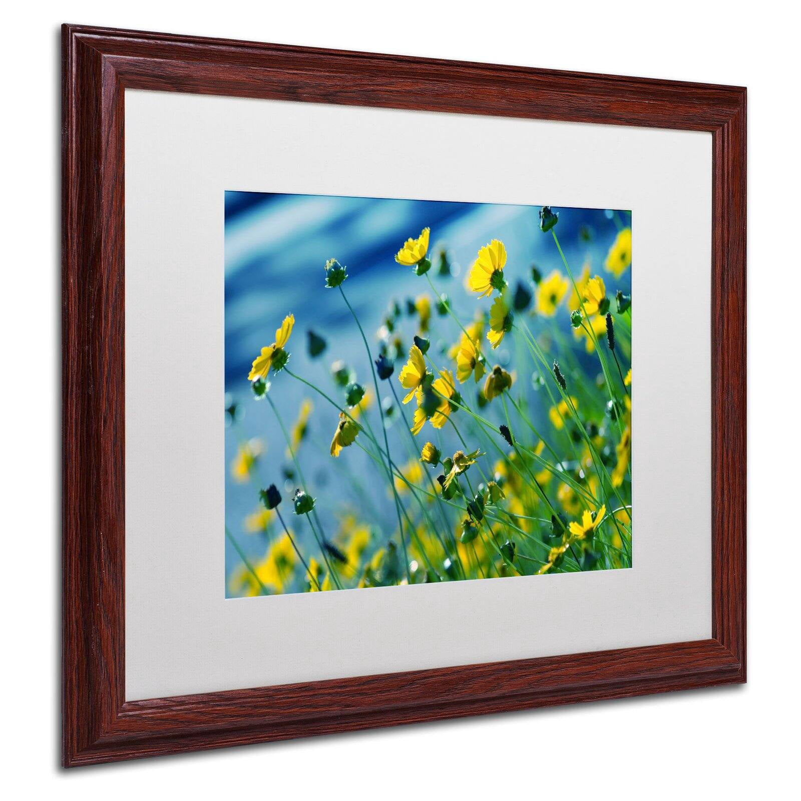 Trademark Fine Art "Power in Flower" Canvas Art by Beata Czyzowska Young, White Matte, Wood Frame