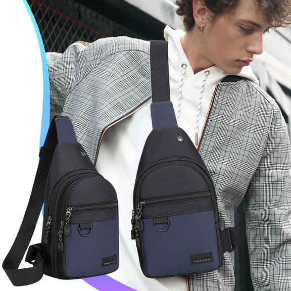 Nkmbld Shoulder Bag for Men, Travel Crossbody Bags Lightweight and Versatile Sling Bag Multifunctional Outdoor Leisure Bag, Blue