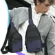 thumbnail image 1 of Bolso de Hombro Cruzado Ligero de Tela Oxford, Mochila Bandolera Multifuncional de Viaje con Correa Ajustable, Múltiples Bolsillos, 11.8x6.7x1.9 pulgadas, Gris Negro Azul Verde Militar., 1 of 6