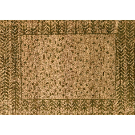 Ahgly Company Indoor Rectangle Abstract Orange Modern Area Rugs, 4' x 6'