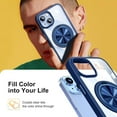 thumbnail image 7 of 360° Rotatable Ring & 180° Foldable Stand for iPhone 14 Case Clear, Compatible with MagSafe, Non-Yellowing, Military Drop Protection, Magnetic Phone Cover for Women Men, Blue, 7 of 7