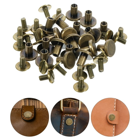 OULII Round Rivets Golden Color Metal Diy Rivets 20Pcs