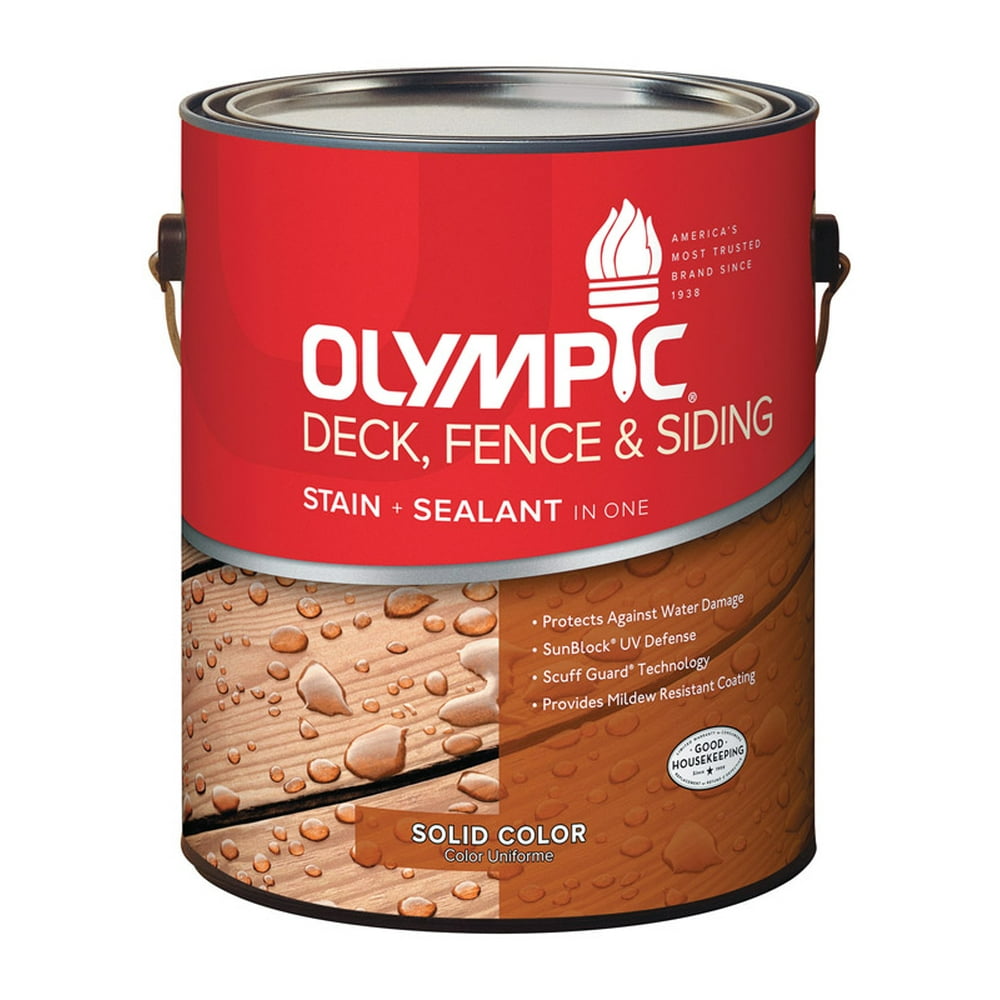 Olympic Solid Color Deck/ Fence/Siding Latex Stain Acrylic White Base 1