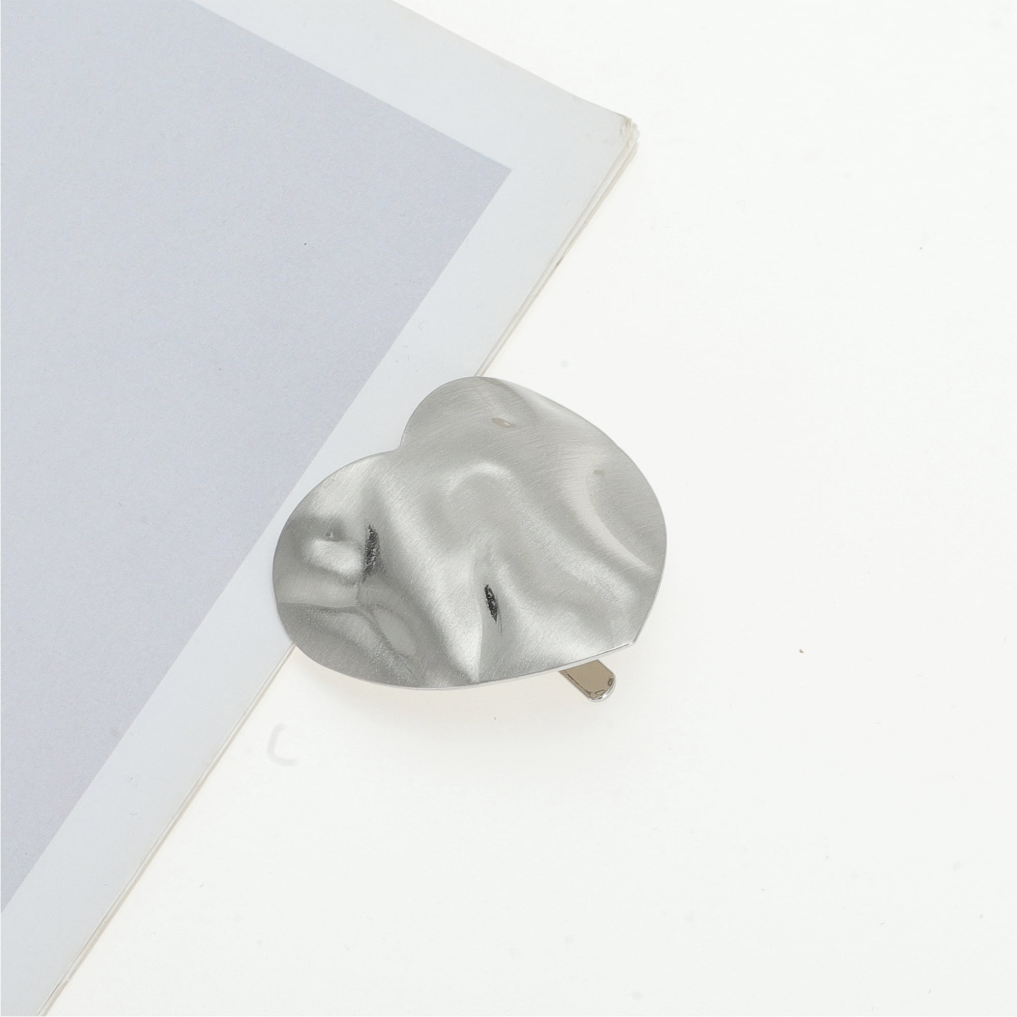 Unique Bargains Stylish Heart Ponytail Buckle Hair Clip for Women 1 Pc Silver Tone