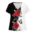 thumbnail image 4 of Pohista Tops for Women Trendy Womens Graphic T Shirts Vintage Lightweight Tops & Blouses Petite Short Sleeve Tunic Tops for Women with Pockets my items saved for later, 4 of 5