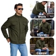 thumbnail image 5 of TACVASEN Men's Winter Warm Fleece Lined Jacket Thicken Windbreaker Cargo Coat with 7 Pockets Casual Work Field Outwear Army Green XL, 5 of 8
