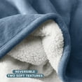 thumbnail image 4 of Bare Home Plush Sherpa Bed Blanket - Fluffy & Soft - Reversible - Lightweight - Throw/Travel, Coronet Blue, 4 of 10