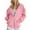 Pink, variant on Women's Zip Up Hoodie 2025 Fall Winter Long Sleeve Plain Hooded Sweatshirt with Pockets Jacket Coat Outerwear