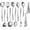 11Pcs-Silver, variant on 304 Stainlss Steel Matte Kitchen Utensils Set, 11 Pcs Long Metal Cooking Utensil Gadgets Tools Set with Spatula, Ladle, Spoon, Skimmer, Turner, Pasta Server, Tongs