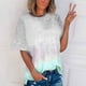 thumbnail image 1 of Fiudx Tops para Mujer Blusas Informales con Estampado de Manga Corta y Cuello Redondo de Verano para Mujer a La Moda, 1 of 6