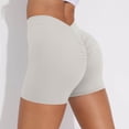 thumbnail image 4 of Bermuda Shorts for Women Trendy 2025 Grinding V Waist Fold Pure Color Peach Yoga Sports Pants Casual Shorts S-XL, 4 of 9