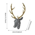 thumbnail image 3 of Deer Head Wall Decor - 15.7x8.7 Inch Resin Animal Head Sculpture, Artistic 3D Wall Hanging Art for Living Room, Bedroom, Kitchen, Unique Home Gift, 3 of 5