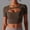 Brown, variant on Oplxuo Short Sleeve Gym Workout Crop Tops for Women Sexy Sheer Mesh Cutout Fitted Yoga Running Shirts Going Out Blouse