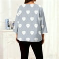 thumbnail image 5 of purcolt Womens Heart Print Oversized Tops Plus Size 3/4 Sleeve Crew Neck Graphic Tees Casual Loose Fit T Shirts, 5 of 7