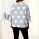 thumbnail image 5 of TaTaai Gradient Plus Size Long Sleeved T-shirt, Women's Round Neck Lightweight Top, All Seasons Garment, Casual Daily Party Dating Work Home Vacation Birthday Outfit, Hand Wash Gift, 5 of 6