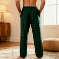thumbnail image 5 of Xuniizn Mens Pajama Pants, Lightweight Plaid Print Elastic Waistband Drawstring Casual Home Pajamas, Breathable Soft Comfy Sleep Pants, 5 of 7