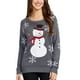 thumbnail image 1 of Tipsy Elves Suéter navideño de muñeco de nieve con lentejuelas grises para mujer, talla XL, 1 of 1