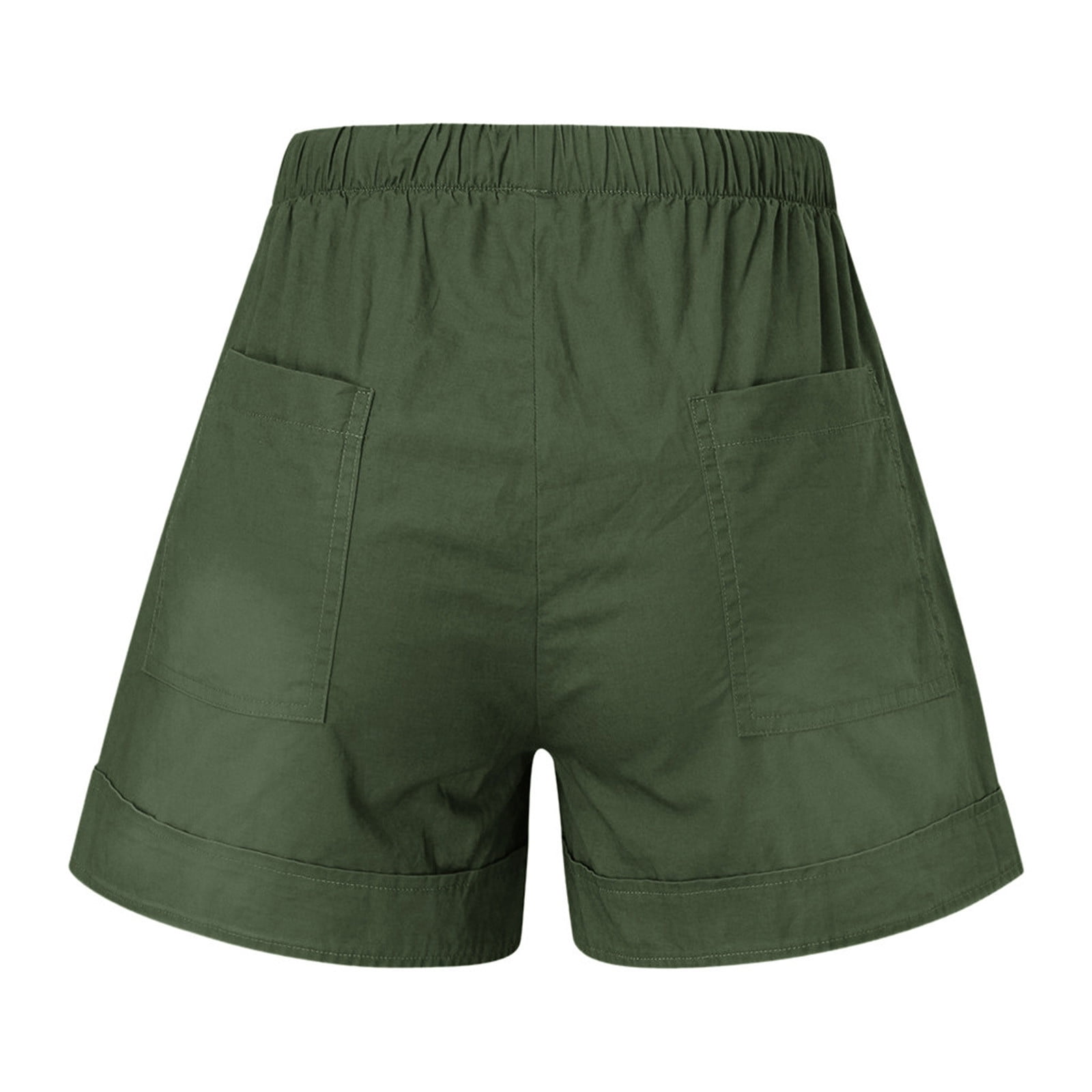 ハーフ・ショートパンツ HUECLOSET Dirty Washing Pocket Bermuda Pants 25KERO172 Generic Wide Leg Shorts Woman Elastic Solid Color Shorts