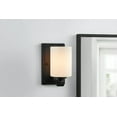 thumbnail image 2 of Hampton Bay Darlington 4.5" Matte Black Wall Sconce w/Frosted Opal Glass Shade, 2 of 2