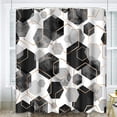 thumbnail image 4 of Cortina de ducha para baño, juegos de cortinas de ducha de tela abstracta para decoración del hogar, 4 of 5