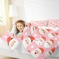 thumbnail image 4 of jejeloiu Christmas Santa Claus Bedding Comforter Set,Happy New Year Twin Comforter Sets,Pink Red White Bedding Set For Children,Breathable Home Decor Reversible,2-Piece, 4 of 8
