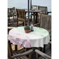thumbnail image 2 of Outdoor Tablecloths with Umbrella Hole & Zipper, Ombre Green Pink Round Tablecloths 60 Inch, Summer Coastal Ocean Sea Beach Wave Waterproof Table Cloth, Patio/Pool/Picnic Table Covers, 2 of 8