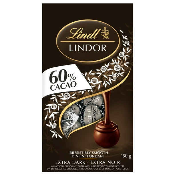 Truffes LINDOR au chocolat à 60 % de cacao de Lindt – Sachet (150 g) Sachet 150g