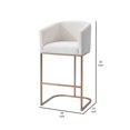 thumbnail image 5 of Cid 32 Inch Modern Bar Chair, Curved, Bronze Metal Cantilever Base, White- Saltoro Sherpi, 5 of 5