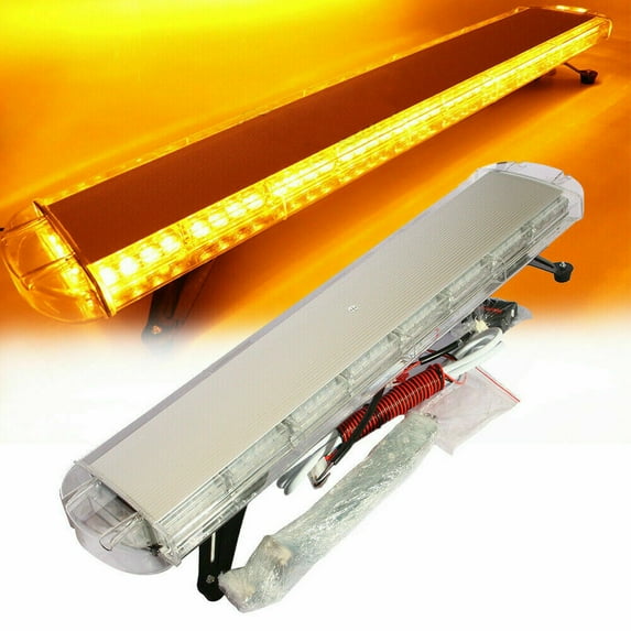 72 LED 38" Amber Strobe Light Bar Emergency Beacon Warn Top Roof Truck Response