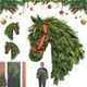 thumbnail image 1 of Corona de Cabeza de Caballo, Decoración Ecuestre para Puerta, Adornos Navideños de Caballos, Corona de Cabeza de Caballo Hecha a Mano para Puerta de Entrada., 1 of 7