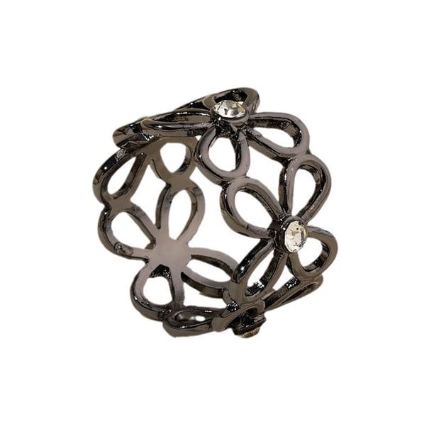 Anillo para bufanda con forma de flor hueca, elegante anillo deslizante para bufanda con diamantes de imitación, elegante anillo para bufanda de seda para mujeres, camisas, chales y pañuelos.