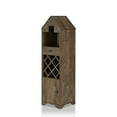 thumbnail image 5 of Furniture of America Gena 16.69"Width Wood 5-Bottle Wine Cabinet with Door, Reclaimed Oak, 5 of 9