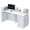 1.6-meter white cabinet with lights, variant on Vakiorn L Shaped Modern Wooden Commercial Reception Desk 71 inch with Counter Shelves Storage Drawers for Office Home Brown Black Left