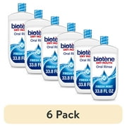 (6 pack) Biotene Oral Rinse Moisturizing Mouthwash for Dry Mouth Relief, Fresh Mint, 33.8oz