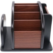Coideal Wooden Large Spinning Remote Controls Holder Caddy for Table, Rotating Office Supplies Desk Storage Organizer /